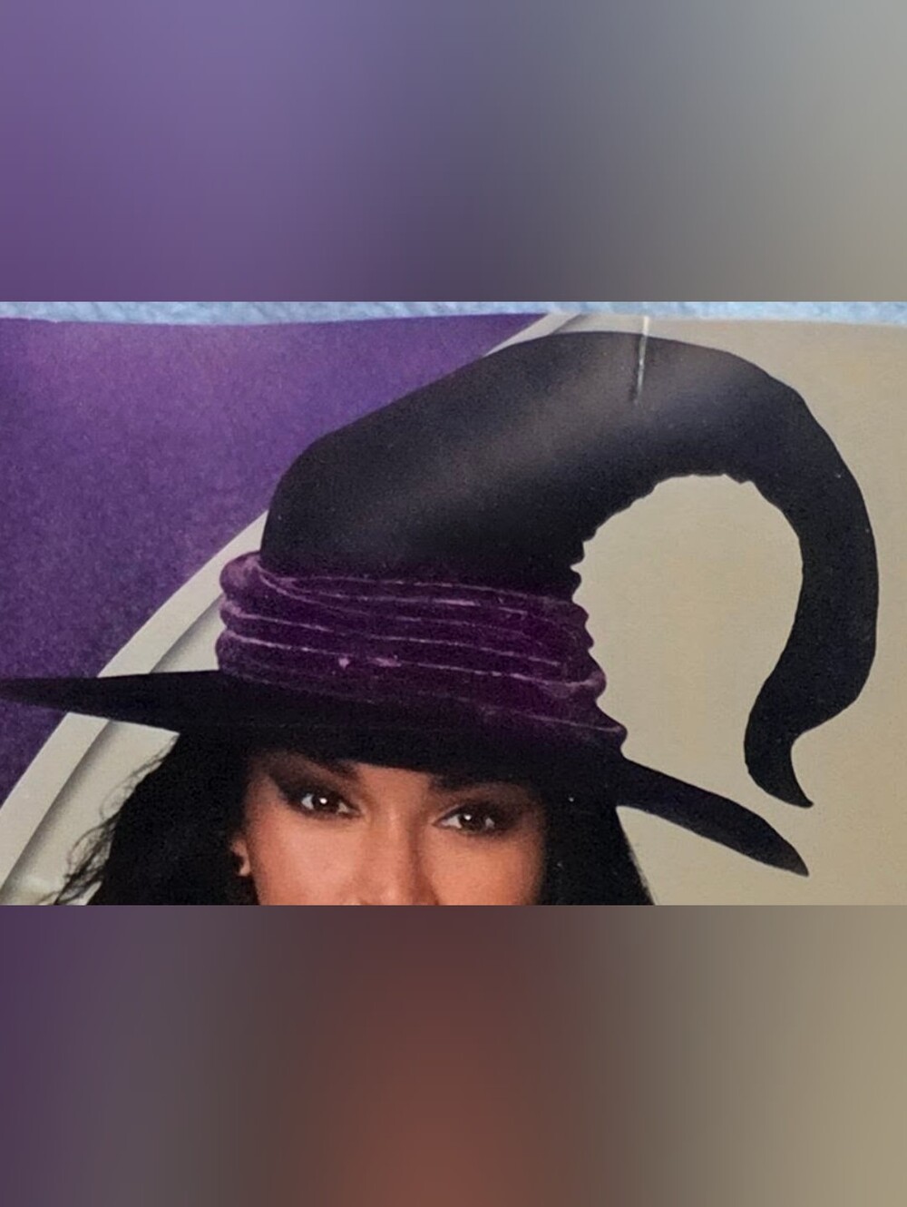 Adult Velvet Witch Hat - Purple and Black